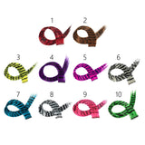 Stripe Printed Clip-in Hair Extensions Colorful Synthetic Hair Highlights 18 Inches Straight Wig Hairpieces for Daily Use Party