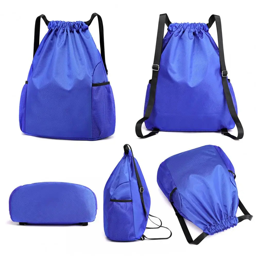 Men Women Sports Backpack, Drawstring Gym Backpack with Side Mesh Pockets, Waterproof Workout Backpack for Basketball Soccer Swi