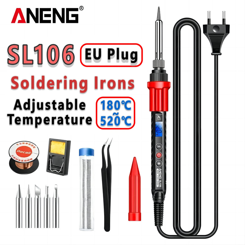 ANENG SL106 Electric Soldering Irons Adjustable Temperature Welding Solder Rework Station Heat Pencil Tip Repair Tools 110V/220V
