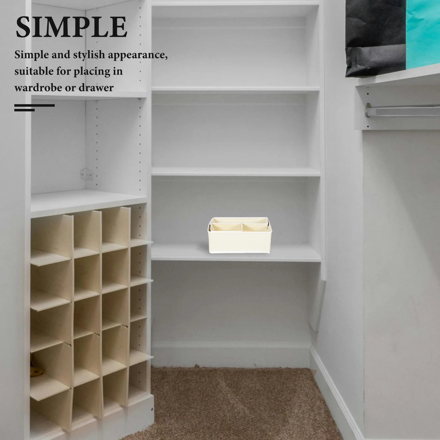 Caja de almacenamiento de 12 piezas para ropa interior, calcetines de bebé, organizador de cajones beige, divisor para decoración de guardería, divisores de tela no tejida para cambiador.