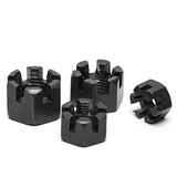 GB58 Fine Thread Carbon Steel Black M8~M42 Slotted Round Lock Hexagon Head Hex Slotted Castle Crown Nut Hexagon Slotted Nuts