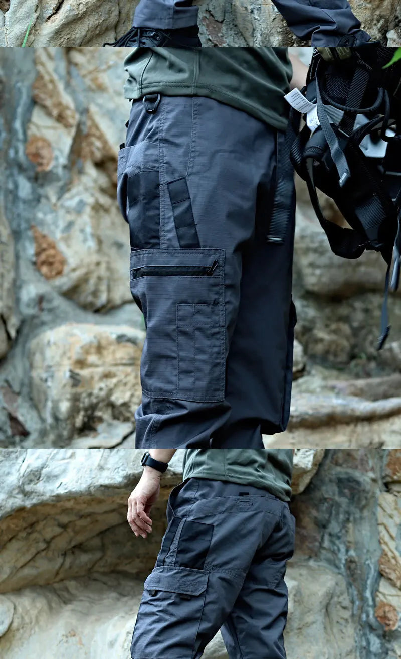 Pantalones de trabajo tácticos para hombre, pantalones cargo para exteriores, multibolsillos, impermeables, para otoño y primavera, ropa de trabajo al aire libre, pantalones de senderismo