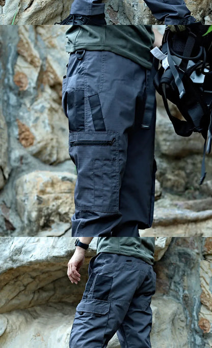 Pantalones de trabajo tácticos para hombre, pantalones cargo para exteriores, multibolsillos, impermeables, para otoño y primavera, ropa de trabajo al aire libre, pantalones de senderismo