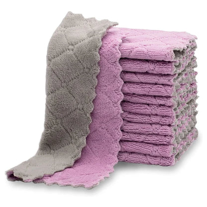Lmetjma - Paños de cocina de terciopelo coral superabsorbentes, antiadherentes, lavables, de secado rápido, JT224, 10 unidades 