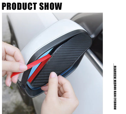 2Pcs Car Rearview Mirror Rain Eyebrow Rain Shield Snow Guard Sun Visor Auto Rear View Shade Protector Rainproof Blades Sticker