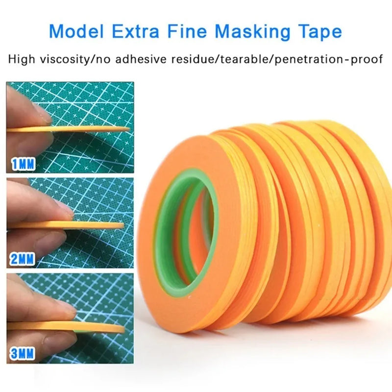 3/4/9 Rolls Model Masking Tape Fine Line DIY Cover Tape for Hobby Gundam Model Paint Tool 1/2/3/6/8/10/12/15/18/20/24/30mm