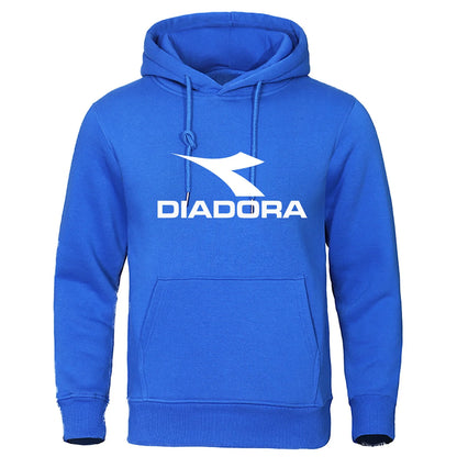 Diadora 2024 Trendy Fashion Casual Sportswear Comfortable Printed Loose Top Pullover Men's Hooded Sweatshirt Street Wear