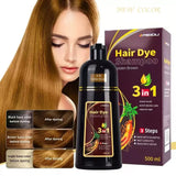 Shampoo de Coloração Instantânea Meidu 3 em 1 – Cor Preto Natural para Homens e Mulheres – Tinta de Cabelo à Base de Ervas (Opções: Castanho, Roxo)