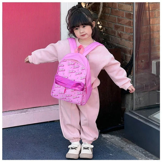 Mochila de moda con diseño de dibujos animados de Barbie Kawaii, ideal como regalo para niñas y niños de guardería.