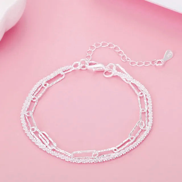 Fine 925 Sterling Silver Bracelet for Women and Men, Noble Nice Chain, Solid Charms, Wedding Party Gift, Fashion Jewelry, Hot Model 