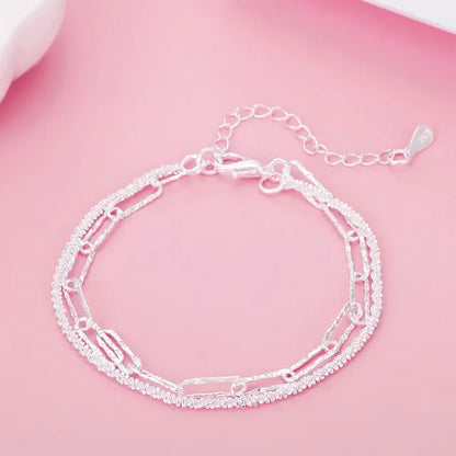 Fina 925 Pulseira de Prata Esterlina para Mulheres e Homens, Nobre Agradável Cadeia, Sólidos Encantos, Festa de Casamento Presente, Moda Jóias, Modelo Quente
