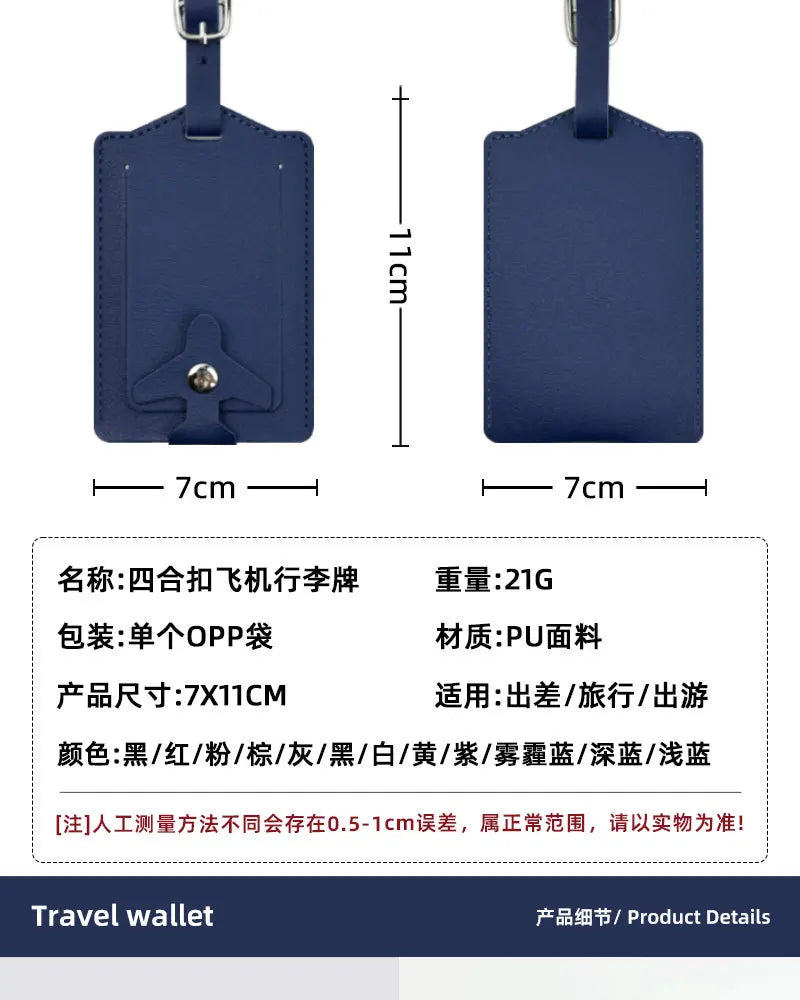 New Airplane Buckle Anti Lost Luggage Tags Thickened Flip Cover Luggage Tag Boarding Pass Suitcase Label Name ID Address Lable