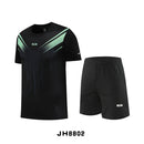 Fitness Clothes Ice Silk Quick Drying T-shirt Suit Men Short Sleeve Running Sportswear Shorts Tracksuit Gym Sports Training Sets