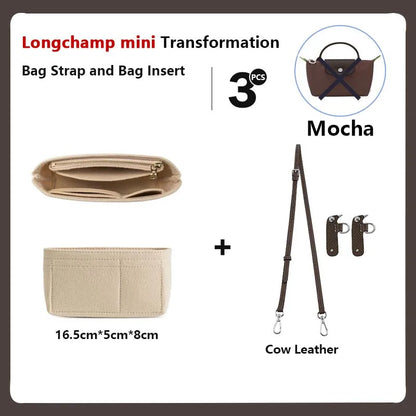 Leather Replacement Crossbody Bag Strap For Longchamp Mini Bag Shoulder Strap Without Punching Modification Bag Accessories