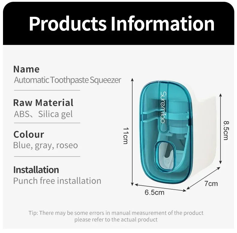 1 PCS Toothpaste Dispenser Bathroom Accessories Wall Mount Lazy Toothpaste Squeezer Toothbrush Holder