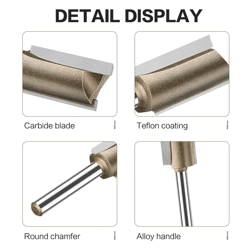 6mm Shank CNC Straight Bit Flush Trim Single Double Flute Router Bit Tungsten Carbide Milling Cutter Woodworking Tools