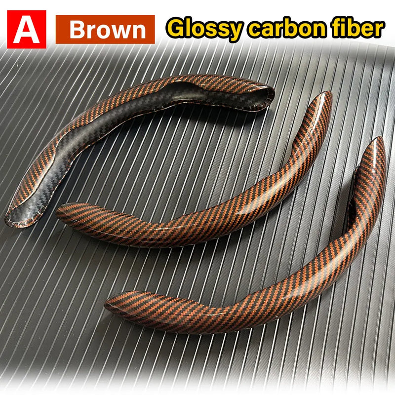 3PCS Carbon Fiber Car Round Steering Wheel Cover Non-Slip Steering Cover Protector Anti Dust Washable Interior Auto Accessories