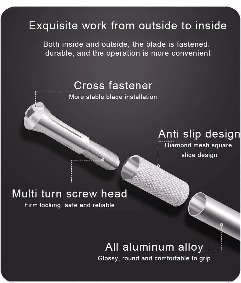 Non-Slip Metal Scalpel Knife Tools Kit Paper Cutter Engraving Craft Knives +5pcs Blades Mobile Phone PCB DIY Repair Hand Tools