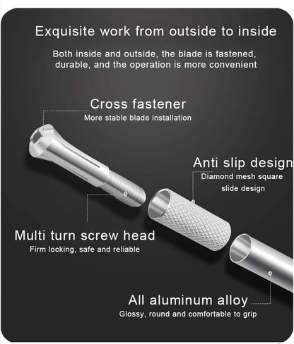 Non-Slip Metal Scalpel Knife Tools Kit Paper Cutter Engraving Craft Knives +5pcs Blades Mobile Phone PCB DIY Repair Hand Tools