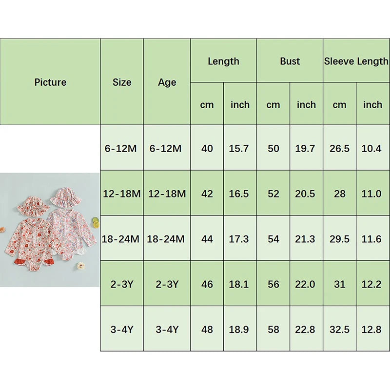 Kids Baby Girl Summer Swimwear Floral Print Backless Ruffles Long Sleeve Bodysuit Bathing Suit Girls Beachwear 0-4 Years