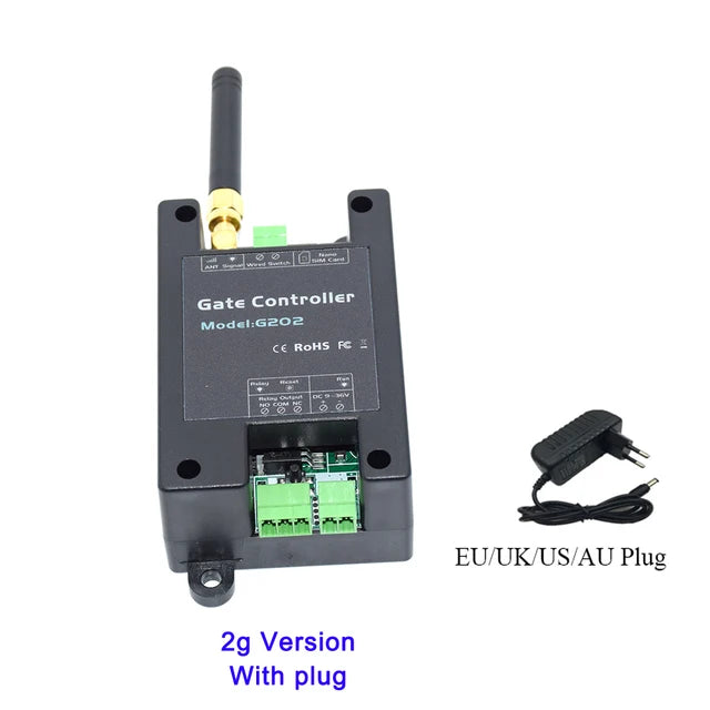 Interruptor de relé único con control remoto GSM 4G para riel DIN G202 para abridor de portón de garaje corredizo (reemplaza RTU5024) 