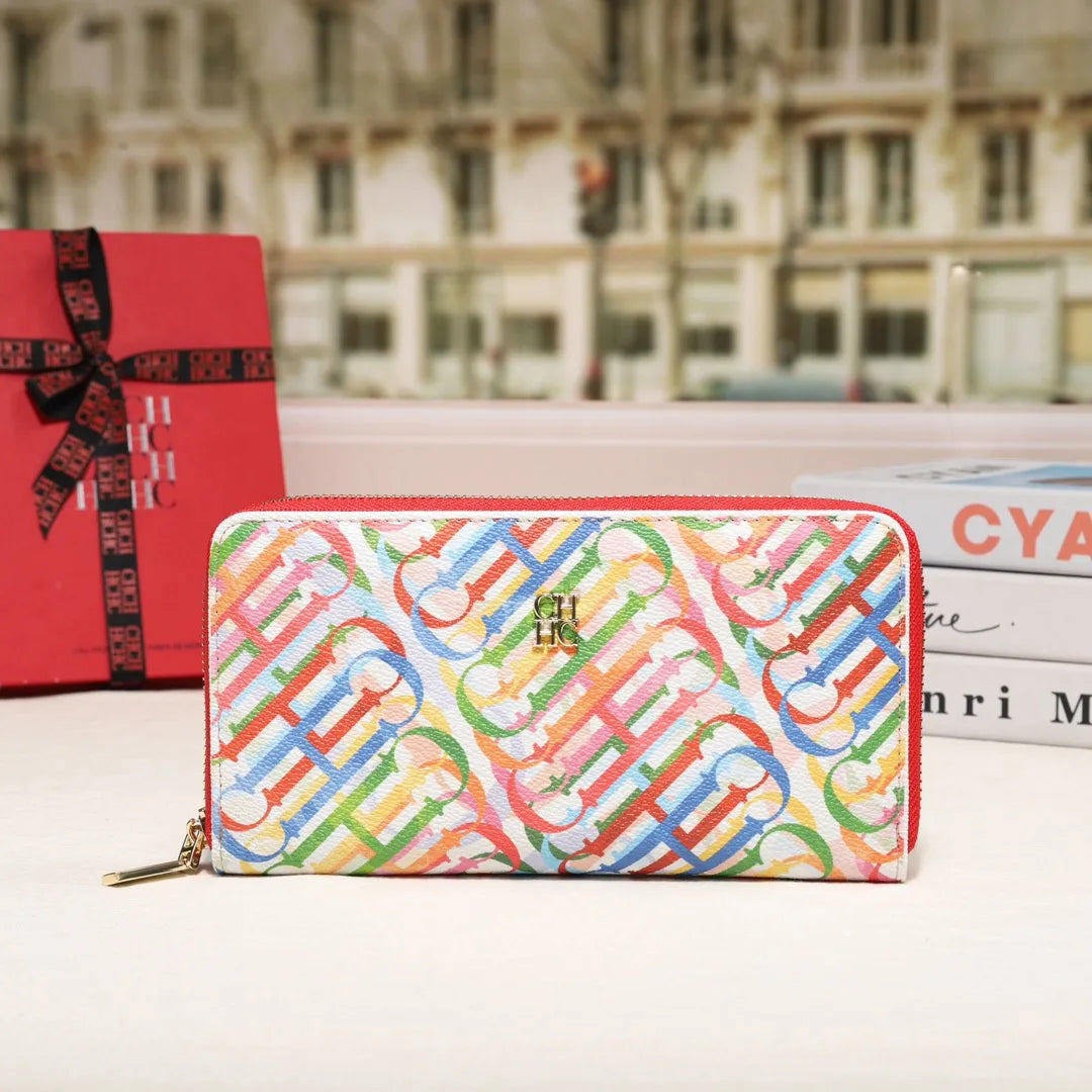 CH Premium Folding Printed Monogrammed Design High Quality Luxury Women's Handbags Square Wallet Classic Vintage Design Fashion