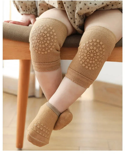 Baby Knee Pads Socks Set for Girls Boys Summer Solid Color Anti Slip Socks Kid Crawling Safety Floor Sock Leg Knee Protector