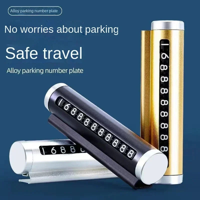 Universal Carro Temporário Estacionamento Cartão De Metal, Número Da Placa Do Telefone, Alumínio Adesivos, Park Stop, Car-Styling, Auto Acessórios
