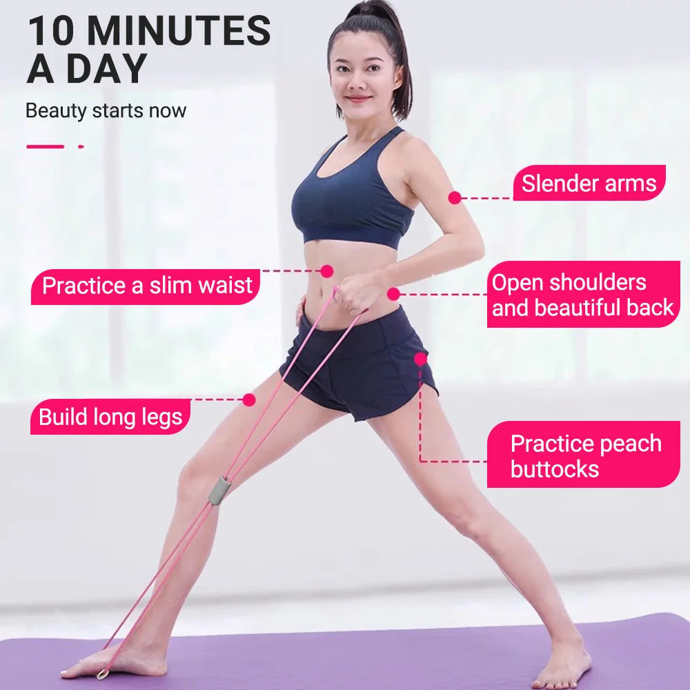 Bandas de resistencia de cuerda de yoga para mujeres, equipo de ejercicio elástico de fitness, práctica de estiramientos, hombros abiertos, espalda, gimnasio en casa