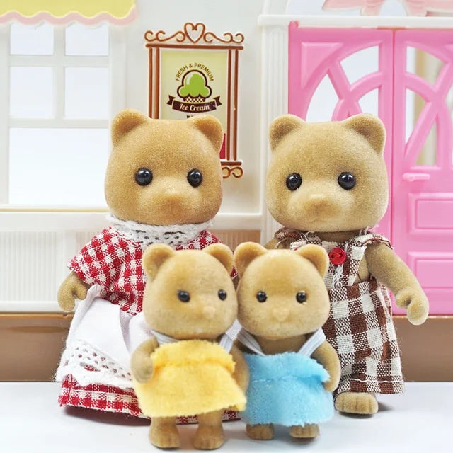 Dollhouse Miniatures Pretend Play for Girl, Easter Bunny, Family Forest Animals, Rabbit, Bear, Reindeer, Accessories Gift, 1:12 Scale 