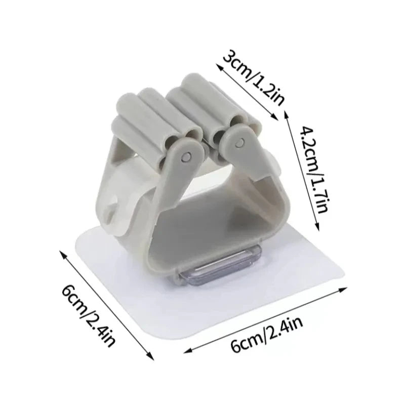 2/4/5/10Pcs Wall Mounted Mop Organizer Holder Adhesive Broom Hanger Hooks Bathroom Kitchen Storage Racks Home Accessories