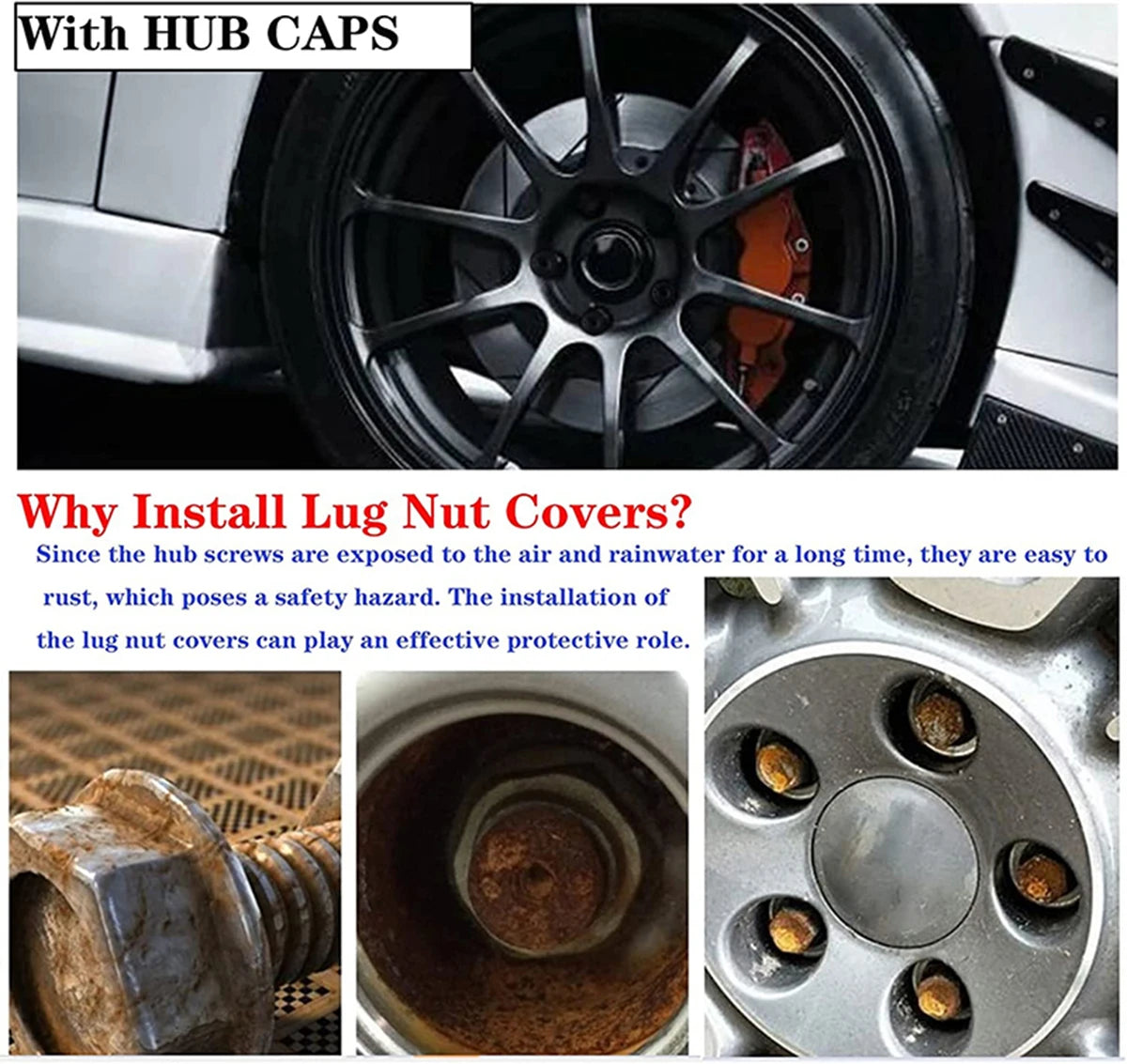 Roda Pneu Hub Cap, Porca Parafuso Tampa, Rim, Pneus Parafusos, Plugues, Pregos, Decorações de carro, Acessórios, VW Tiguan, Golf MK5, Passat B7, 20Pcs
