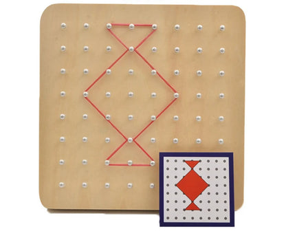 Montessori Baby Creative Toy Graphics Rubber Tie Nail Boards with Cards Childhood Education Preschool Kids