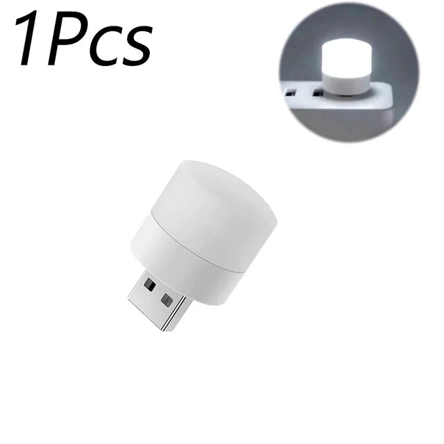 1-10PCS Mini USB Night Light Warm White Eye Protection Book Reading Light USB Plug Computer Mobile Power Charging LED Night Lamp