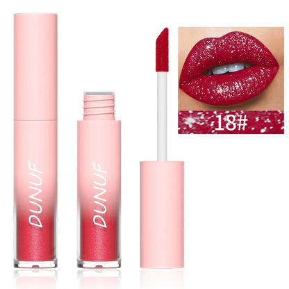 Lápiz labial líquido mate con brillo, resistente al agua, brillo de labios con efecto diamante, de larga duración, brillo de labios perlado, tinte labial para mujer, maquillaje cosmético, nuevo. 