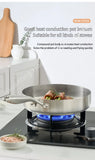 Titanium Stainless Steel Frying Pan Nonstick Wok Uncoated Pot Egg Steak Skillet Home Induction Cooker Gas Stove Kitchen Cookware