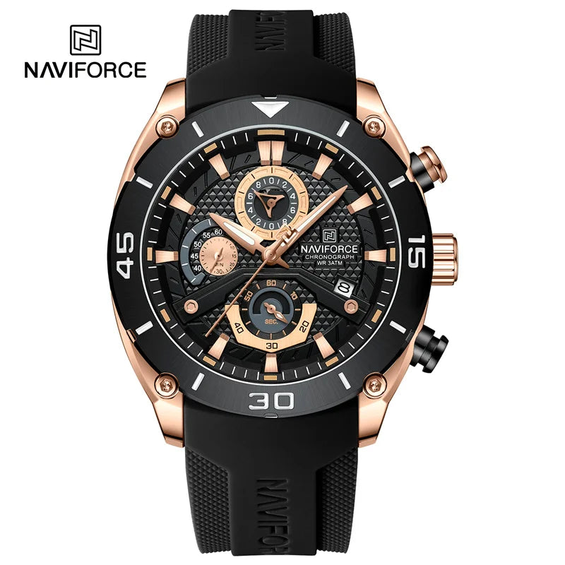 NAVIFORCE Sport Watch for Men Waterproof Quartz Wristwatch Chronograph Military Clock With Luminous Reloj Hombre Male Gift 2024