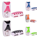1 conjunto de suporte para escovas de dentes de fácil utilização com dispensador automático de pasta de dente e suporte de parede para escovas de dentes