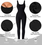 Mono de entrenamiento sin costuras para mujer, mono de yoga acanalado, ajustado, de una pieza, con cuello cuadrado y leggings