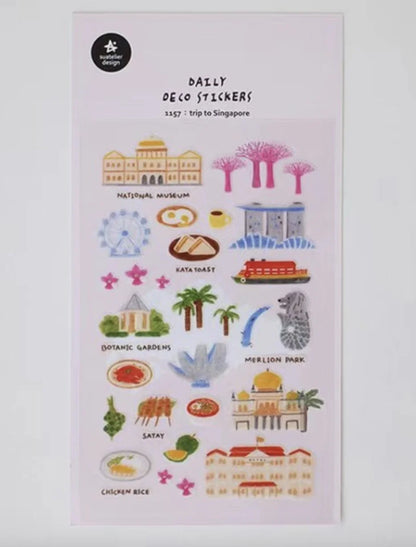 Suatelier City Stickers Korea Scrapbooking DIY Deco Sticker Junk Journal Supplies Planner Diary Photo Album Craft Material