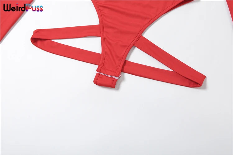 Body sexy de verano para mujer, con escote redondo, manga larga, ajustado, estilo vendaje, estilo club, con escote en V profundo