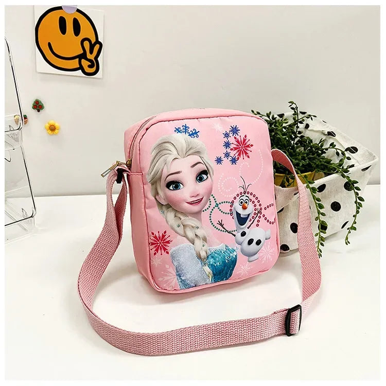 MINISO Disney 2024 New Princess Series Crossbody Bag "Frozen 2" Elsa Sophia Cartoon Shoulder Bag Girls Casual Fashion Handbag
