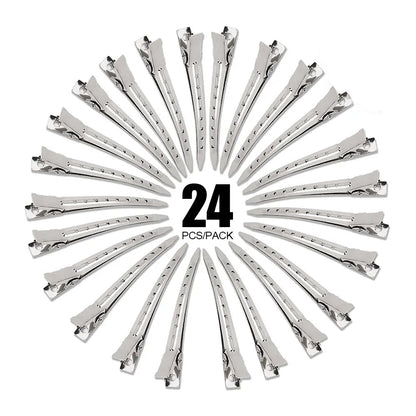 Grampos de cabelo de metal para mulheres, grampos de cabelo prateados para estilo, seccionamento, 24/30/50 peças, clipe de jacaré para cachos longos e grossos, faça você mesmo