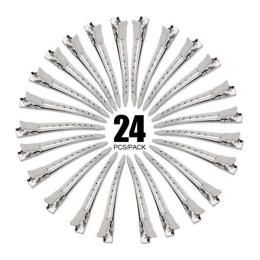 Pinzas de metal para el cabello para mujer, horquillas plateadas para peinar y seccionar, 24/30/50 piezas, pinza de cocodrilo para rizos largos y gruesos, bricolaje 