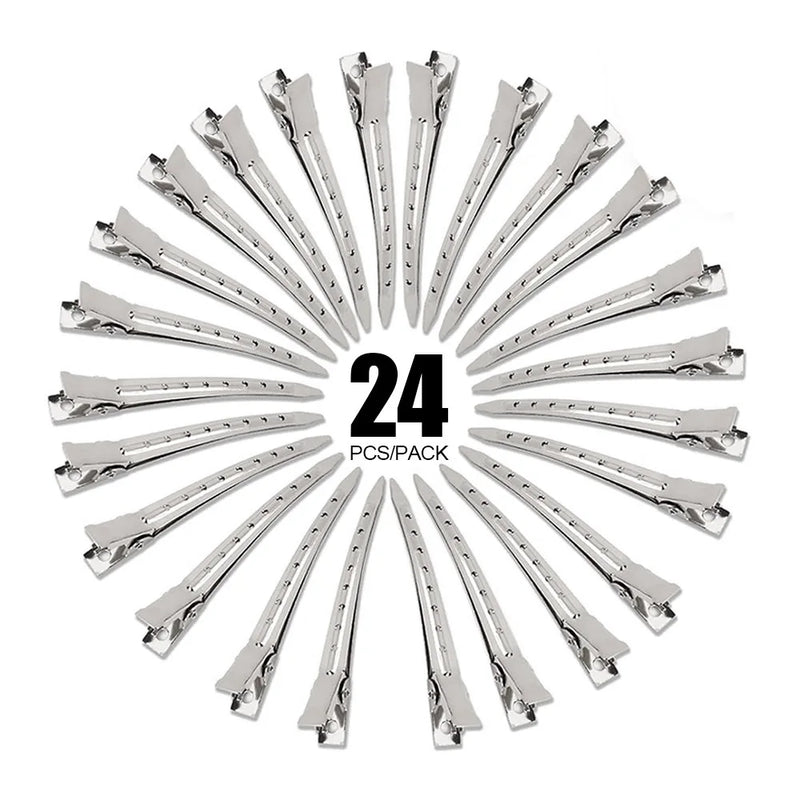 Pinzas de metal para el cabello para mujer, horquillas plateadas para peinar y seccionar, 24/30/50 piezas, pinza de cocodrilo para rizos largos y gruesos, bricolaje 