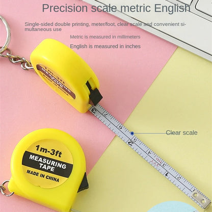 Mini Power Tape Measure Keychain Universal Pull Ruler Metric Tape Measure Retractable 1m Measuring Tape Meter Inch Tailor Tools