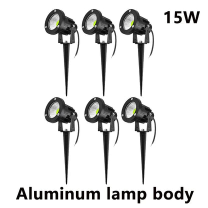 Iluminação led para jardim, 3w, 5w, 10w, 15w, área externa, lâmpada para gramado, à prova d'água, terraço, decoração de jardim, caminho, holofotes, ac220v, 110v, dc12v