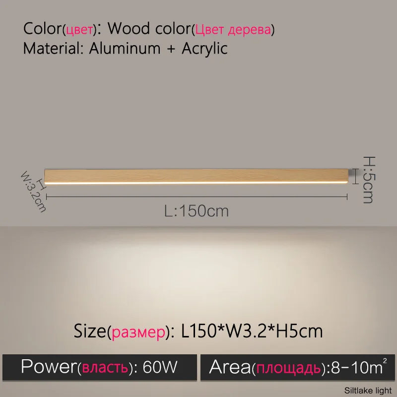 Modern Long Strip Ceiling Light Surface Mounted Minimalist Aisle Lamp Living Room Bedroom Kitchen Home Office LED Lighting