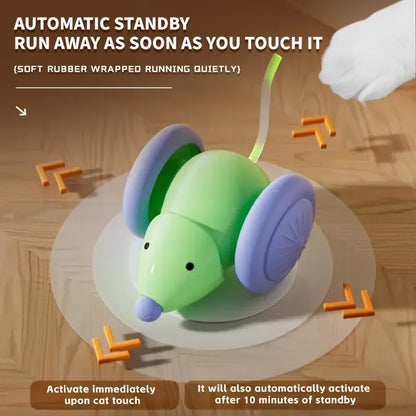 Brinquedos para animais de estimação Brinquedo interativo para gatos Carro elétrico com mouse - Teaser automático com produtos para animais de estimação para evitar obstáculos inteligentes