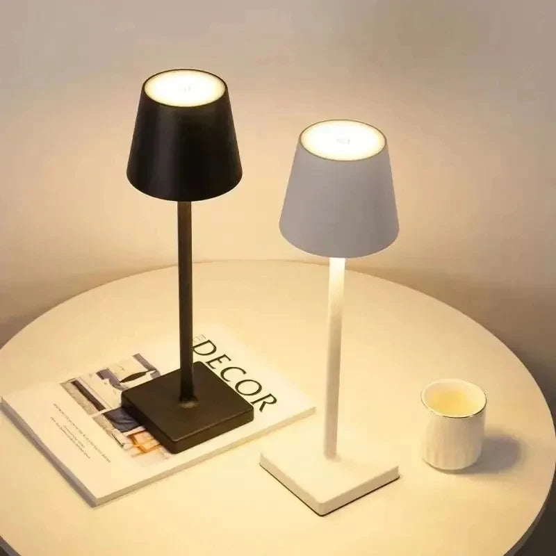 Table Lamp LED Touch Sensor Desktop Night Light Rechargeable Wireless Reading Lamp For Hotel Bar Restaurant Bedroom Decor Light